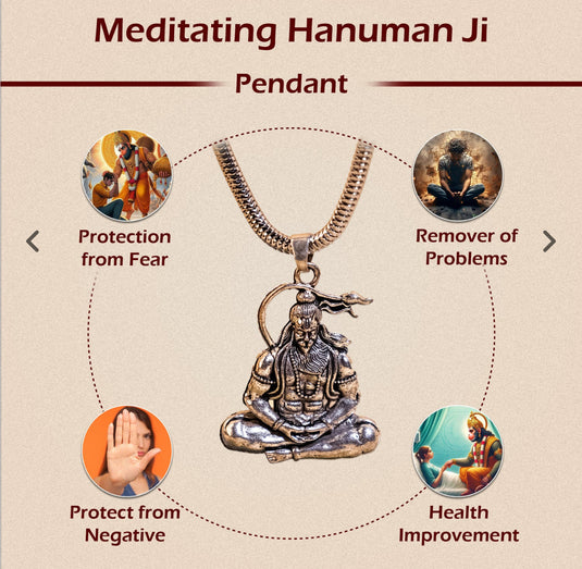 Meditating Hanuman Ji Pendant (Blessing & Protection) - Abhimantrit