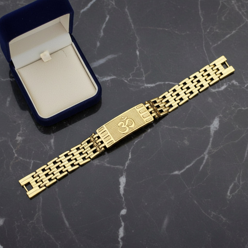 Om Gold Plated Bracelet for Men & Women | 18K Anti-Tarnish Spiritual Bracelet