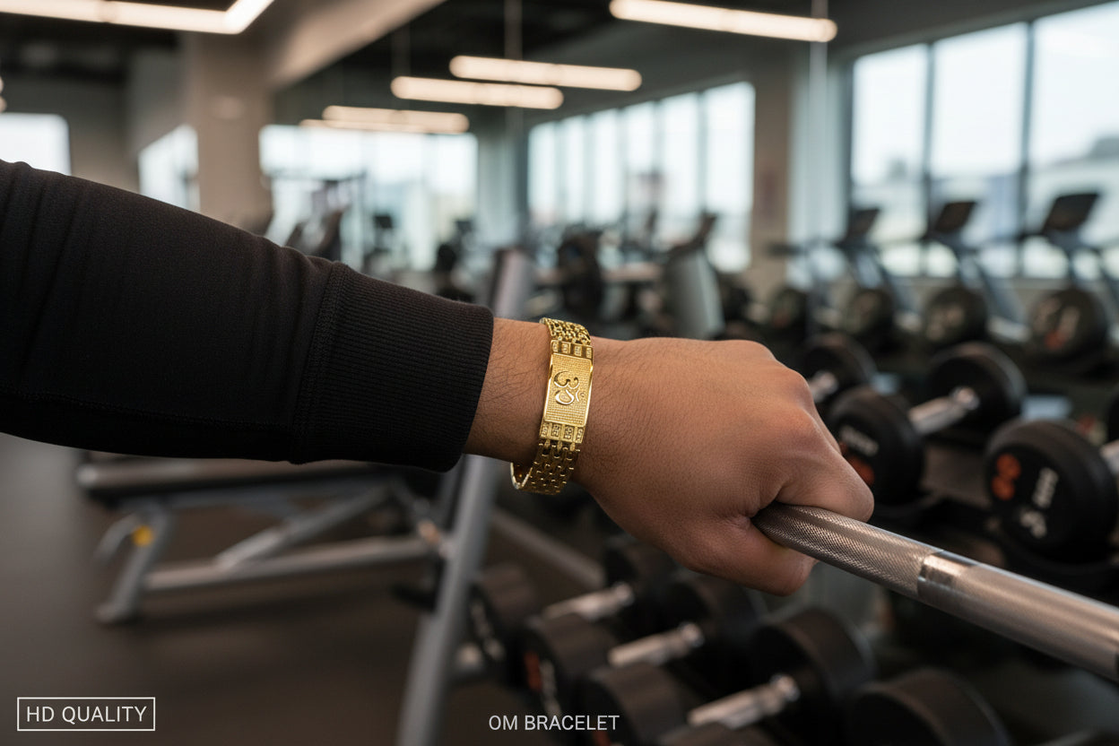 Om Gold Plated Bracelet for Men & Women | 18K Anti-Tarnish Spiritual Bracelet