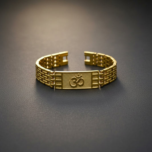 Om Gold Plated Bracelet for Men & Women | 18K Anti-Tarnish Spiritual Bracelet