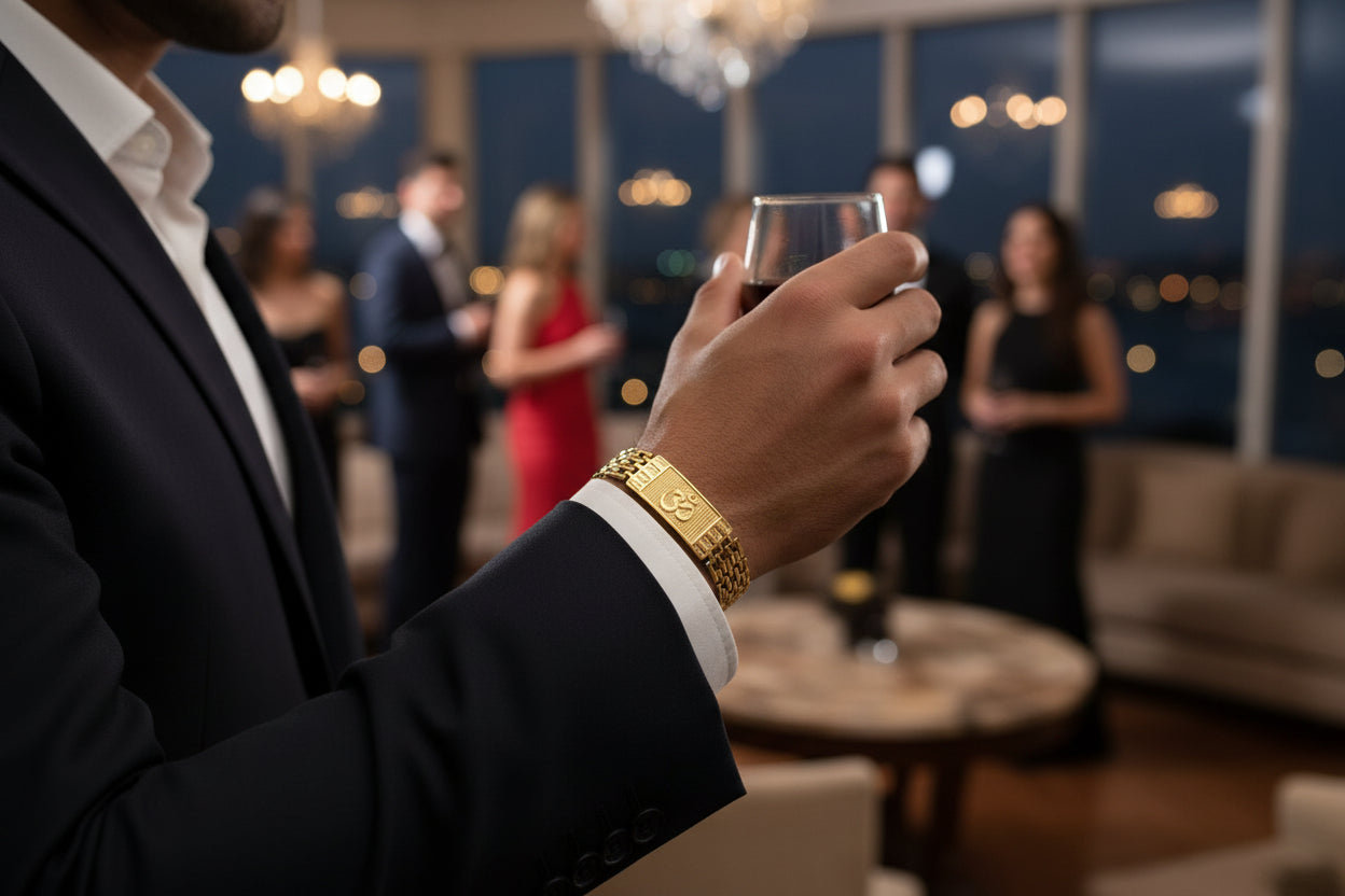 Om Gold Plated Bracelet for Men & Women | 18K Anti-Tarnish Spiritual Bracelet